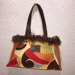 Zig Zag Multicolored Mod Swirl Print Bag